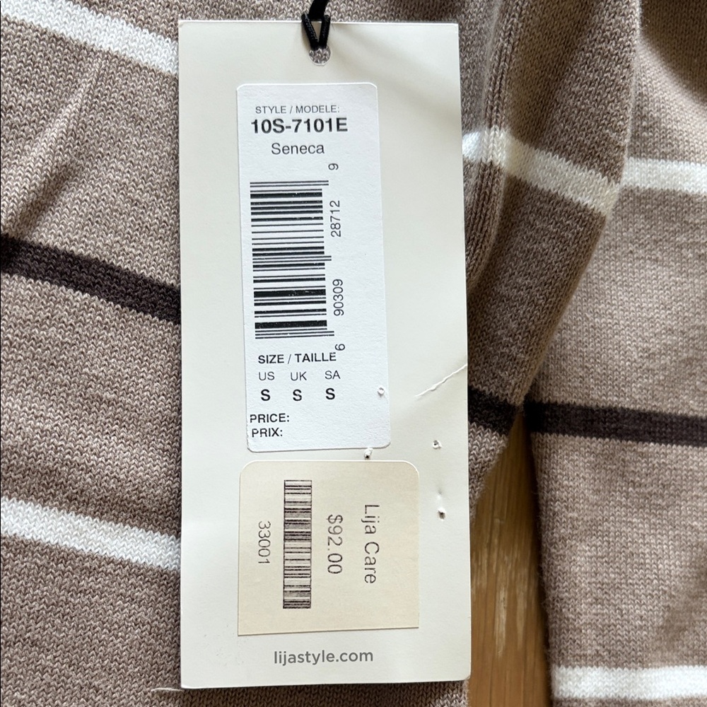 Lija Seneca Brown and Cream Knit Top